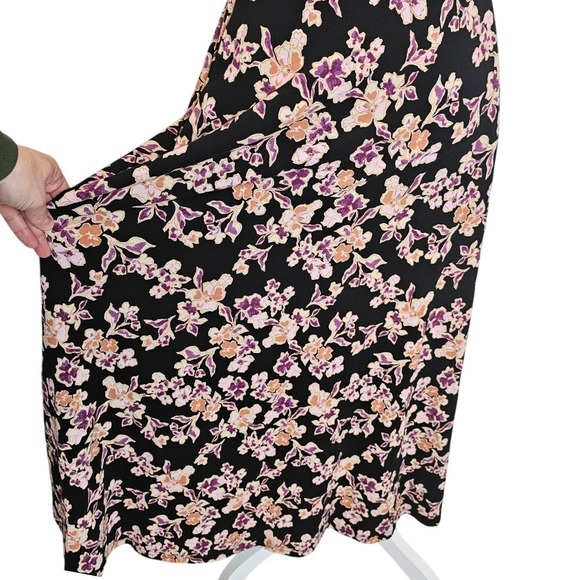 Pact Organic Cotton Black Floral Crossback Maxi Dress Small Sustainable - Picture 8 of 11